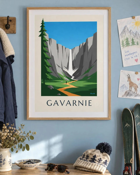 Pyrenees posters: collection poster framed in an interior