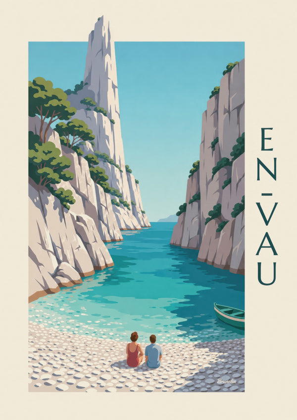 Affiche calanque d’En-Vau et aiguille de roche