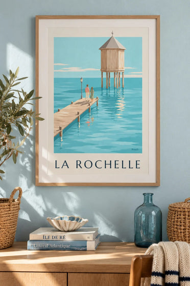 Poster Leuchtturm du Bout du Monde in La Rochelle : gerahmt an der Wand