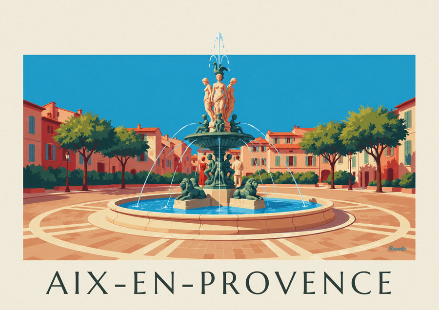 Poster Fontaine de la Rotonde in Aix-en-Provence