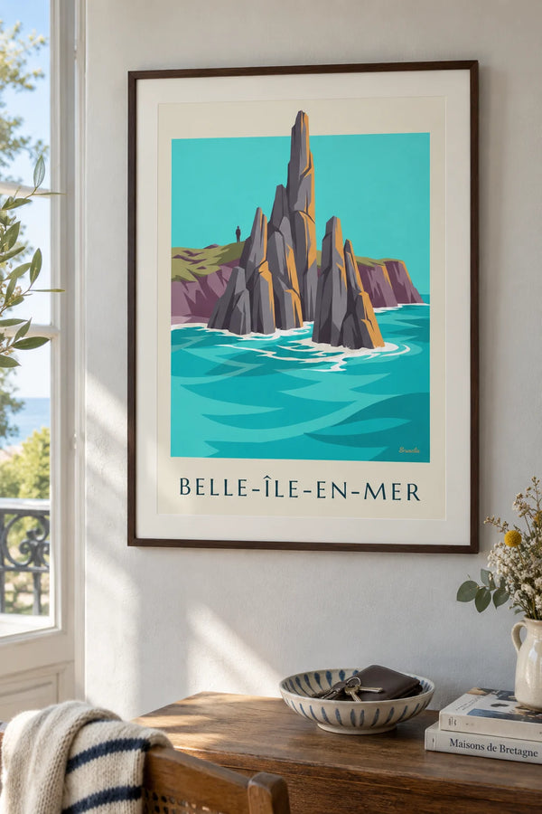 Affiche aiguilles de Port-Coton à Belle-Île-en-Mer