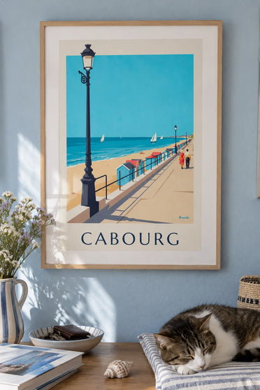 Poster Promenade Marcel-Proust am Meer in Cabourg: gerahmt an der Wand