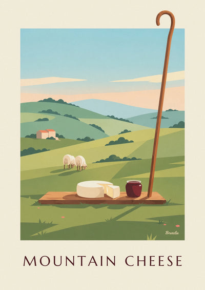 Affiche fromage de brebis basque et confiture de cerises noires : l'affiche entière