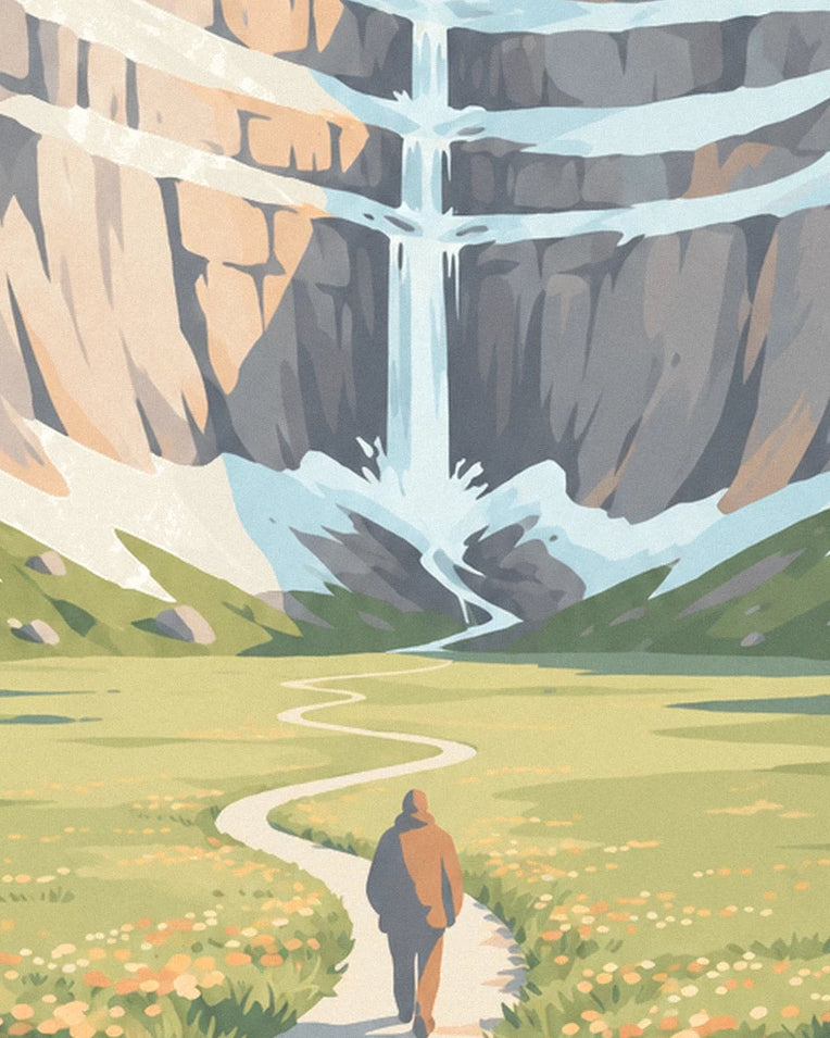 Poster circo di Gavarnie e la sua grande cascata: dettaglio in primo piano