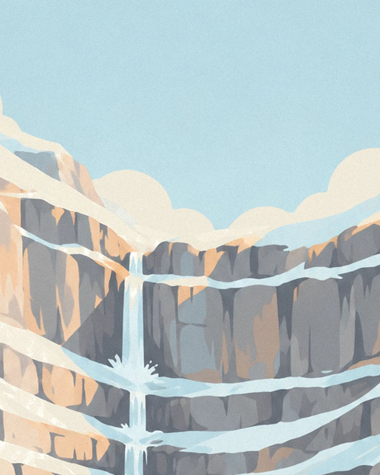 Poster circo di Gavarnie e la sua grande cascata: dettaglio in primo piano