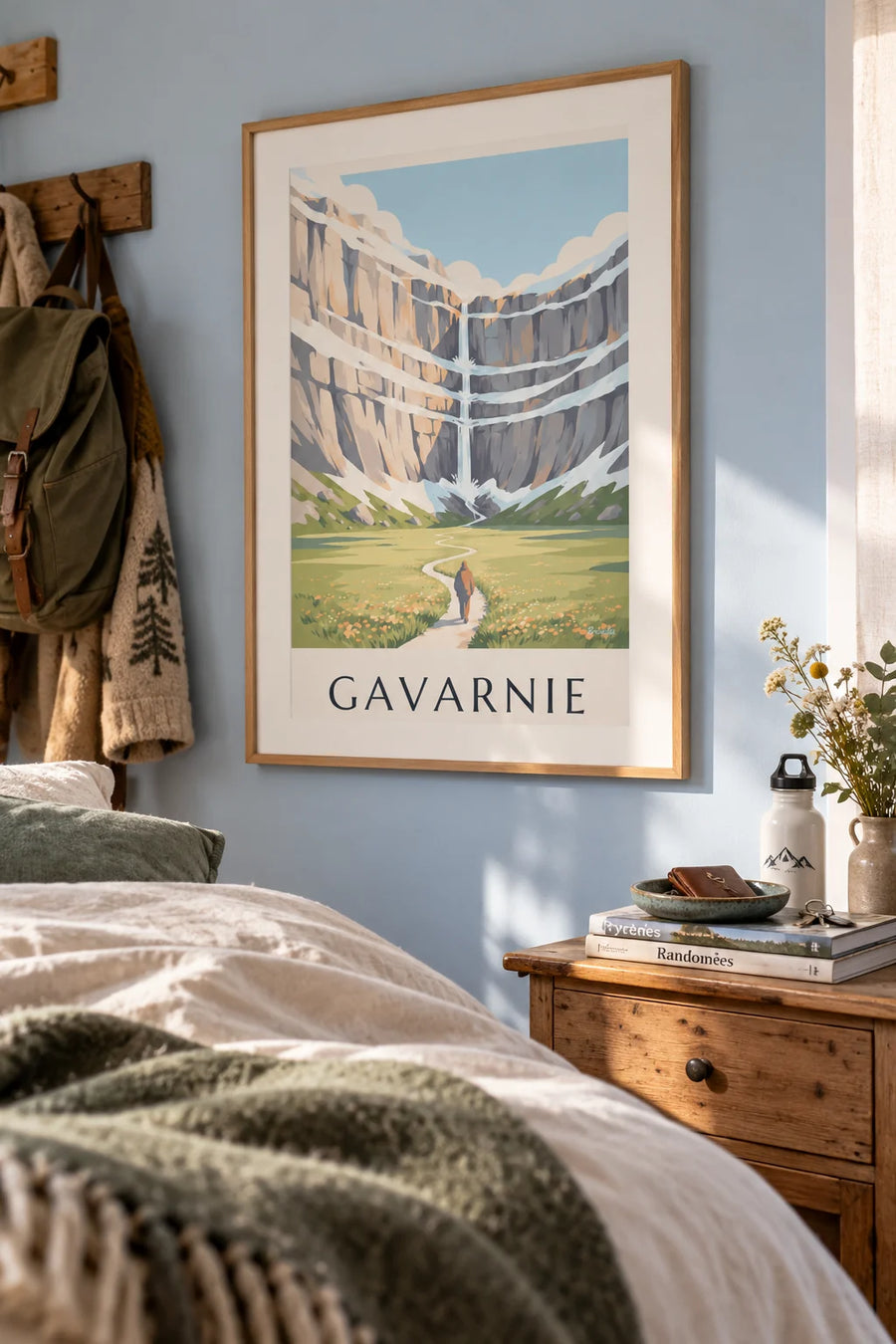 Affiche cirque de Gavarnie et sa grande cascade : encadrée au mur