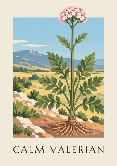 Poster Echter Baldrian, Heilpflanze: das ganze Poster
