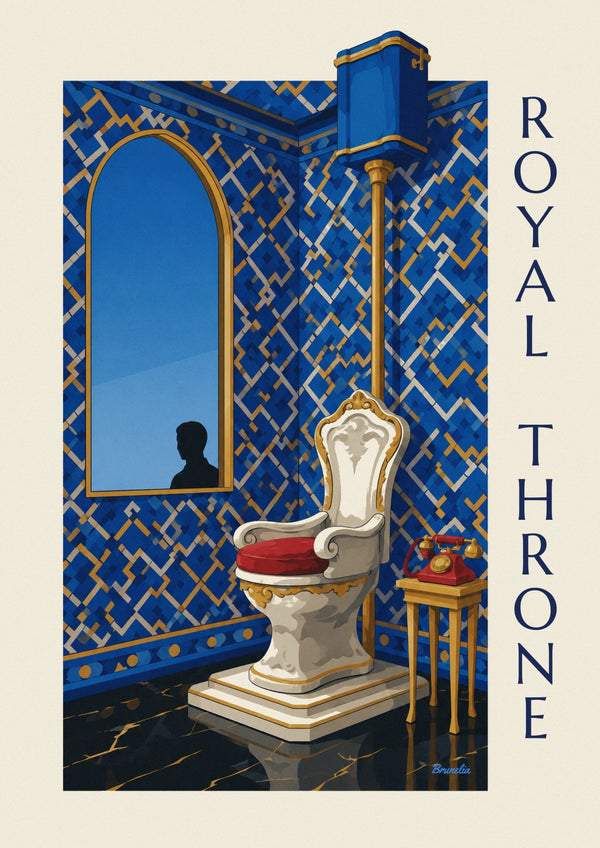 Royal throne toilet and rotary phone poster