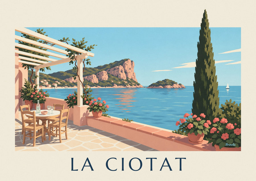 Poster terrazza mediterranea e Bec de l'Aigle a La Ciotat