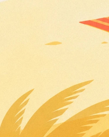 Shadows of golden palm fronds on the pale sand and a corner of a red-orange towel