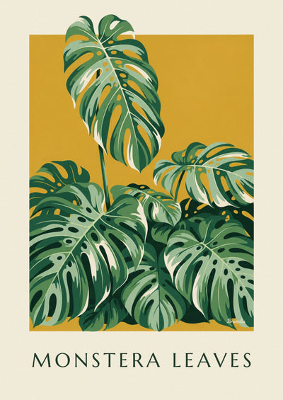 Poster Monstera-Blätter als üppiger Strauß: das ganze Poster