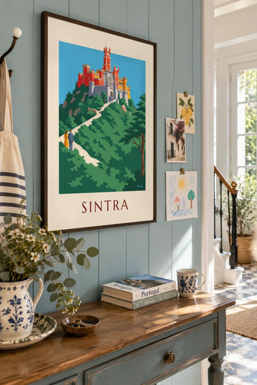 Poster Palazzo da Pena sulle foreste di Sintra: stampa incorniciata alla parete