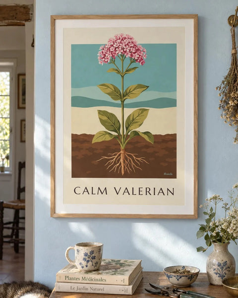 Affiches botaniques : affiche de la collection encadrée dans un intérieur