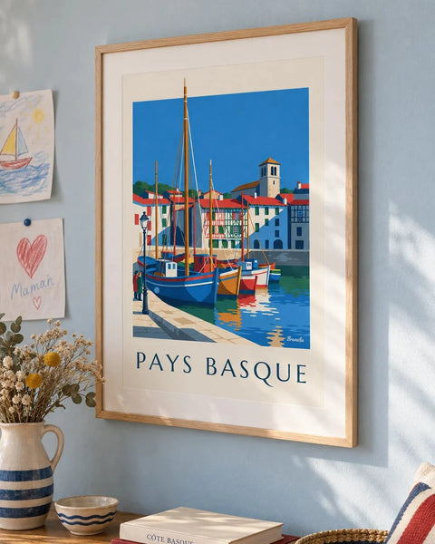 Basque Country posters: collection poster framed in a home interior