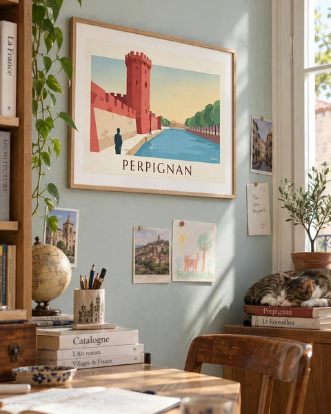 Affiches Perpignan : affiche de la collection encadrée dans un intérieur