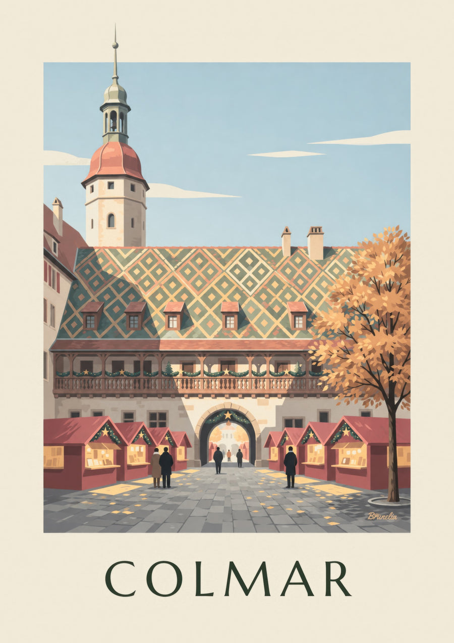 Poster Weihnachtsmarkt von Colmar am Koïfhus