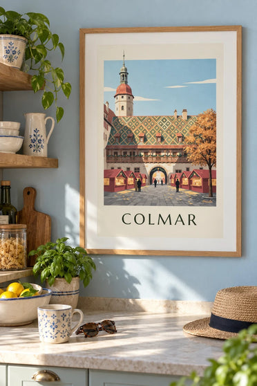 Affiche del mercatino di Natale di Colmar al Koïfhus : incorniciato alla parete