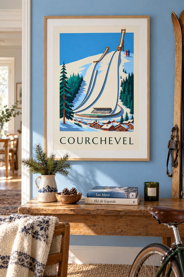 Affiche Courchevel, i trampolini di Le Praz sotto la neve : incorniciato alla parete