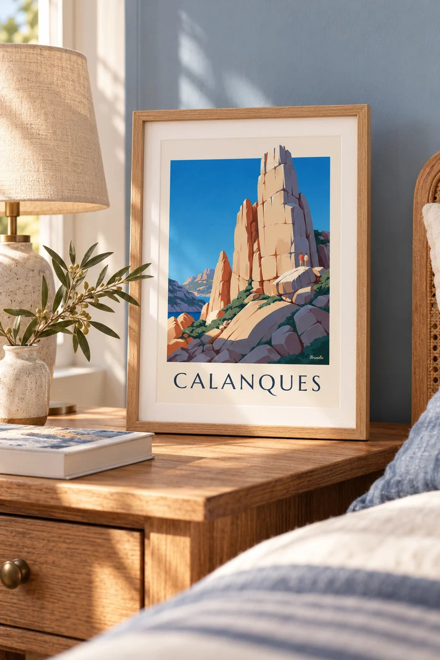 Affiche Grande Candelle, calanques de Sugiton : petit format A4 encadré