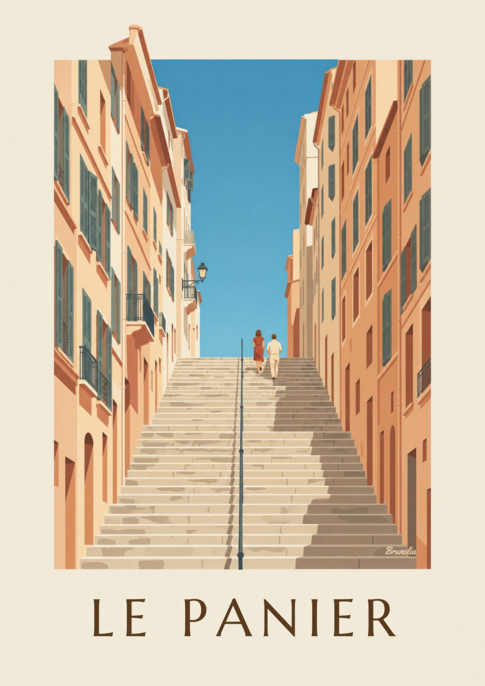 Affiche escaliers de la Montée des Accoules: Detail in Nahaufnahme
