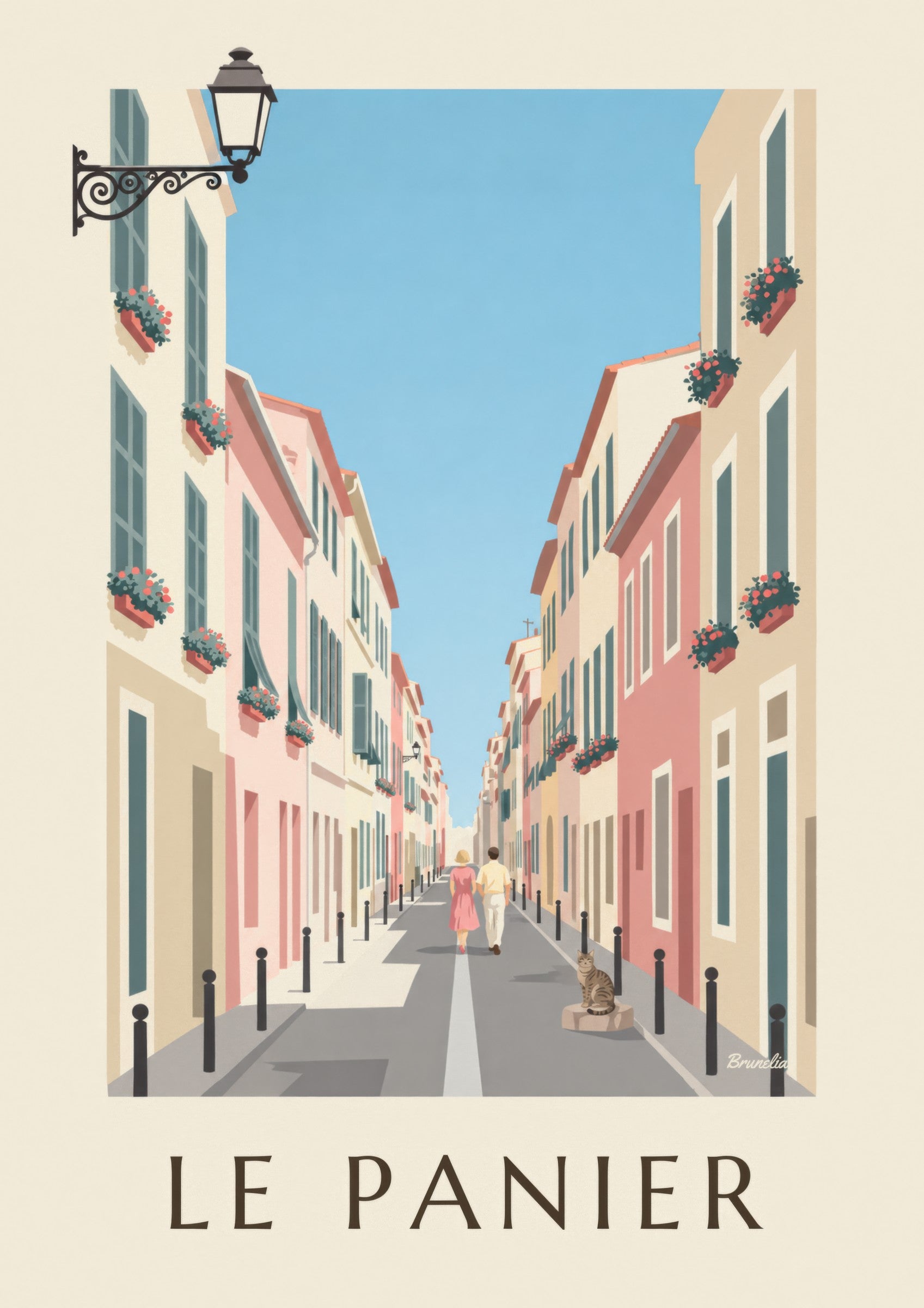Affiche rue du Petit-Puits au Panier à Marseille: Detail in Nahaufnahme