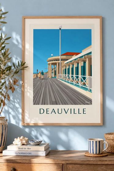 Affiche delle Planches e dei Bains Pompéiens di Deauville : incorniciato alla parete