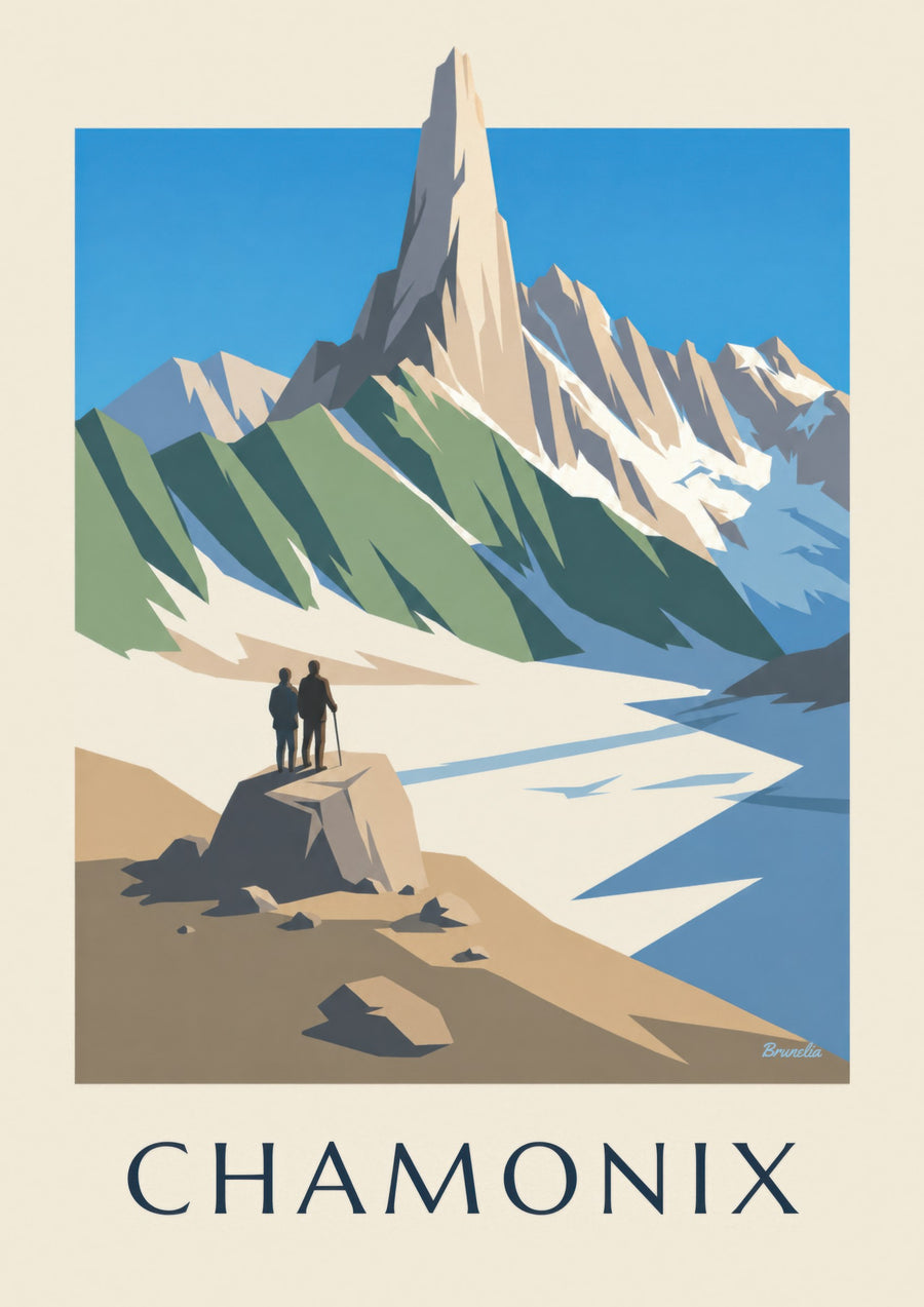 Affiche Chamonix, l'Aiguille du Dru