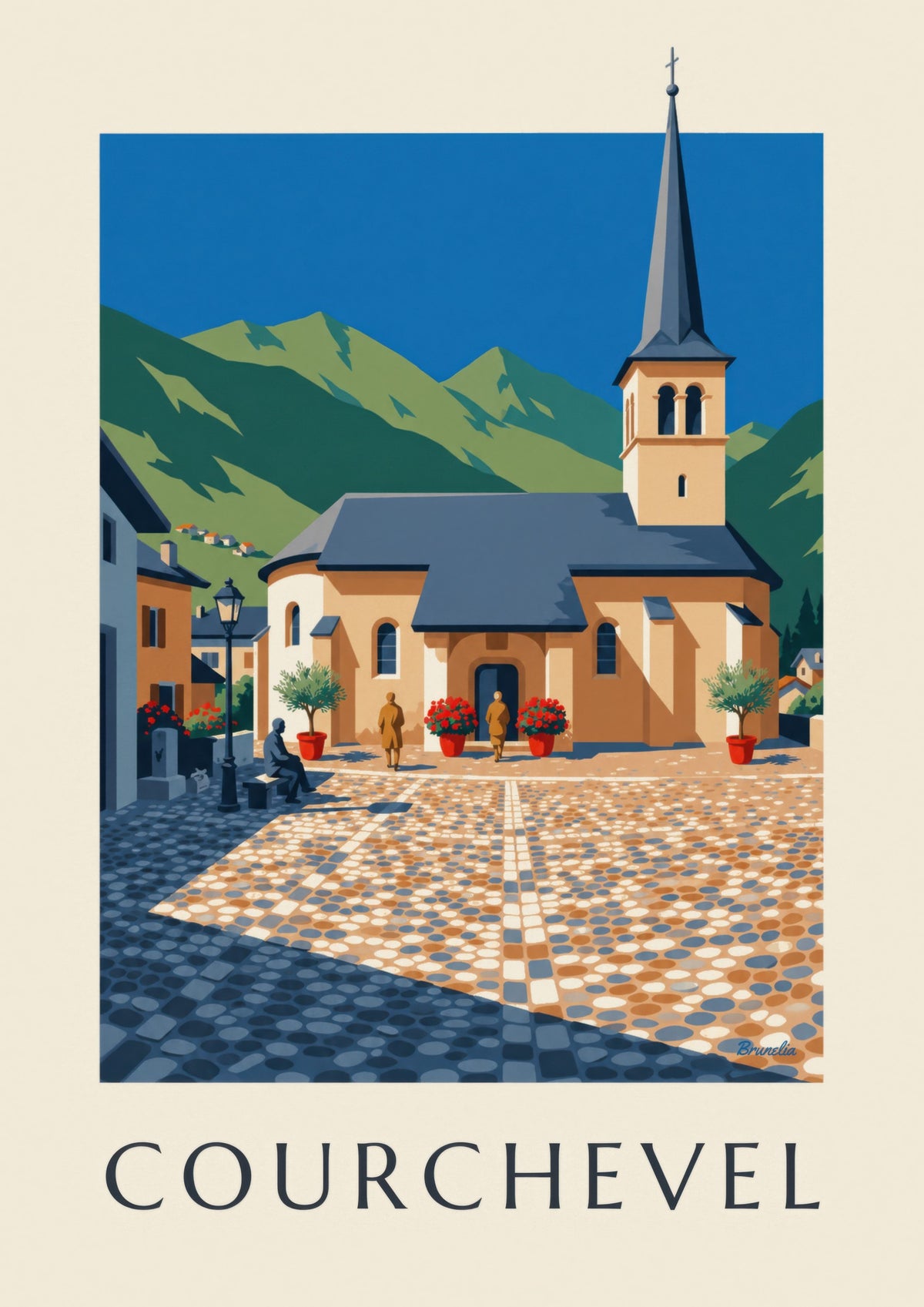 Affiche Courchevel, église de Saint-Bon