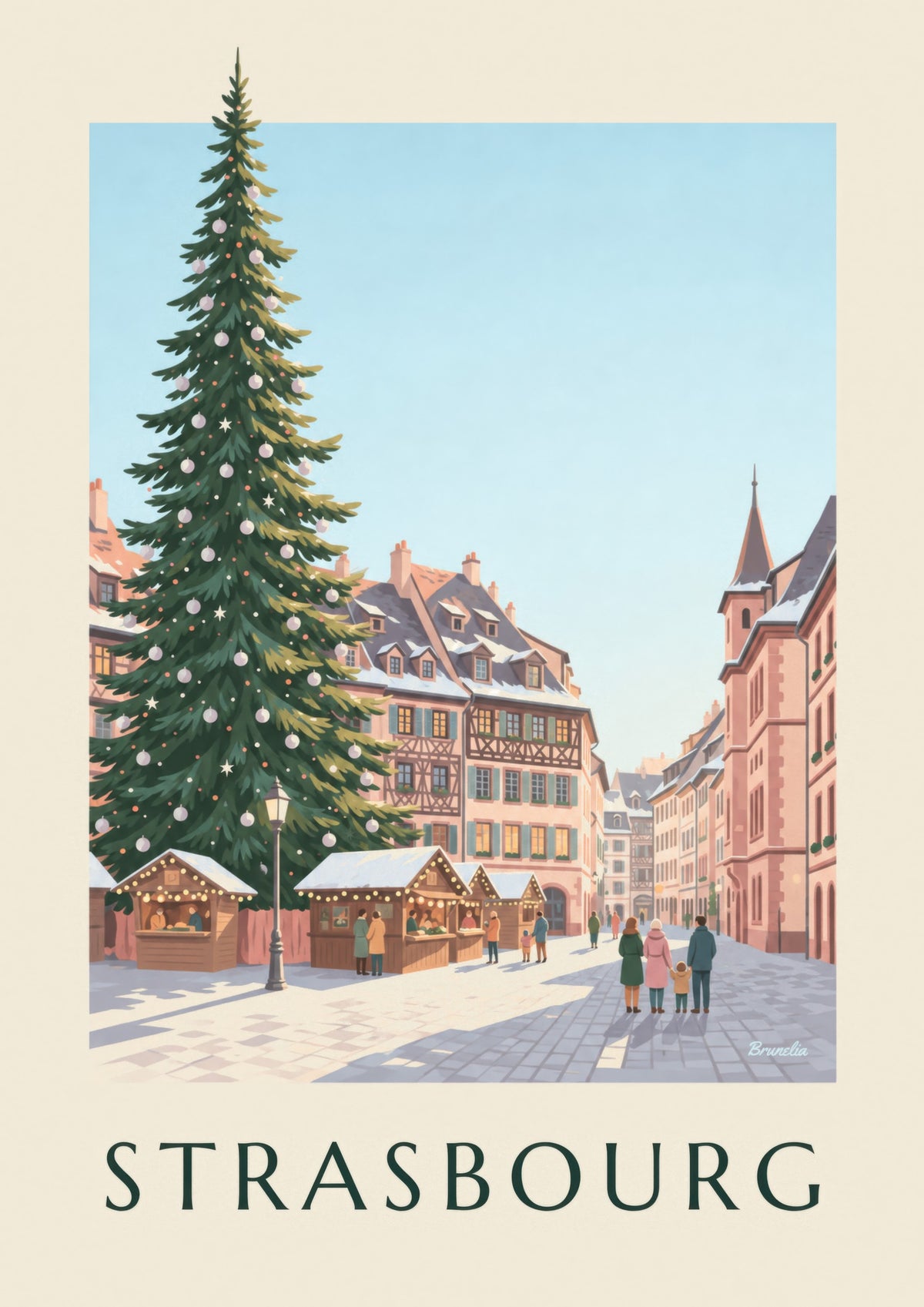 Affiche marché de Noël de Strasbourg