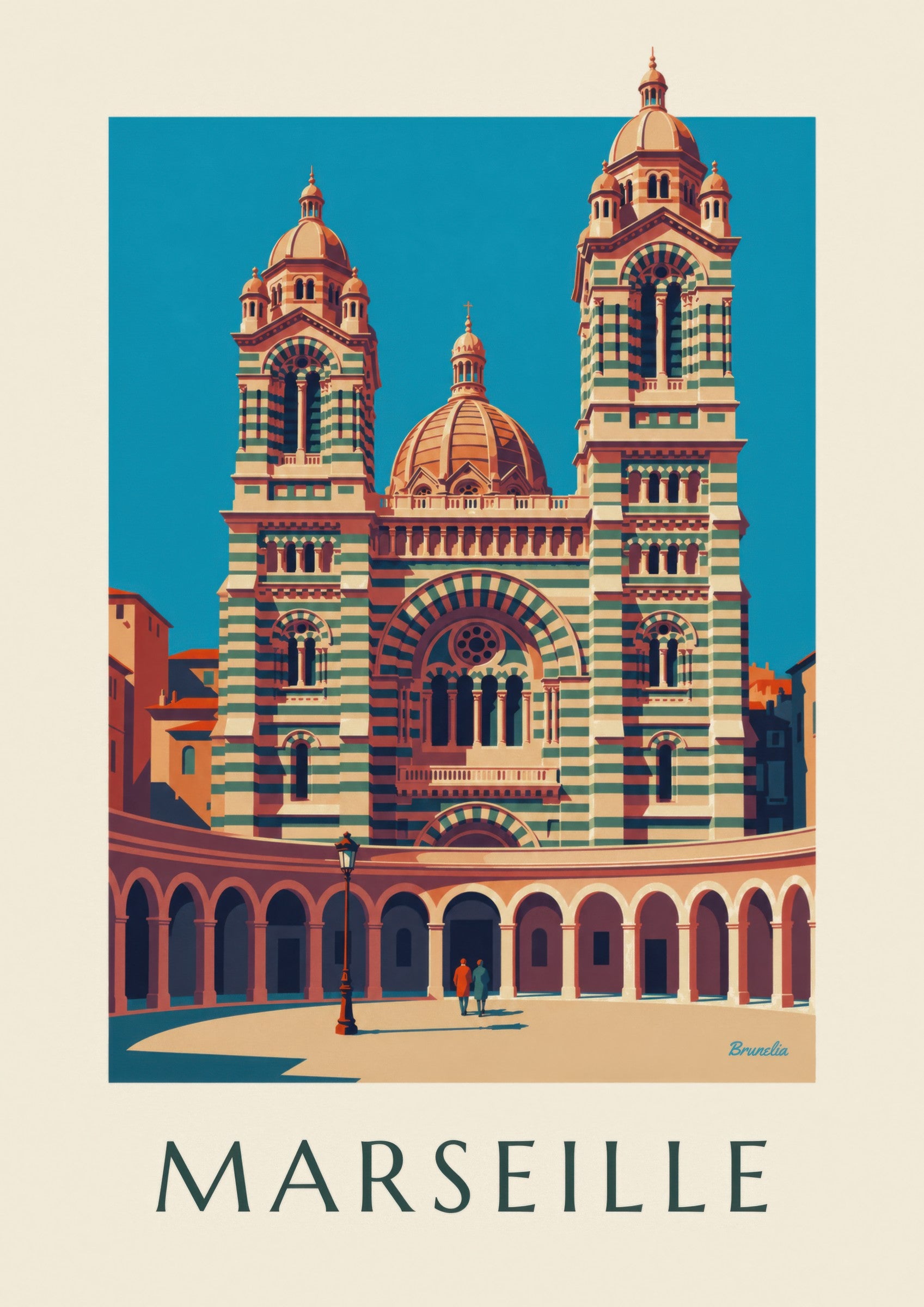 Affiche cathédrale de la Major à Marseille : détail en gros plan