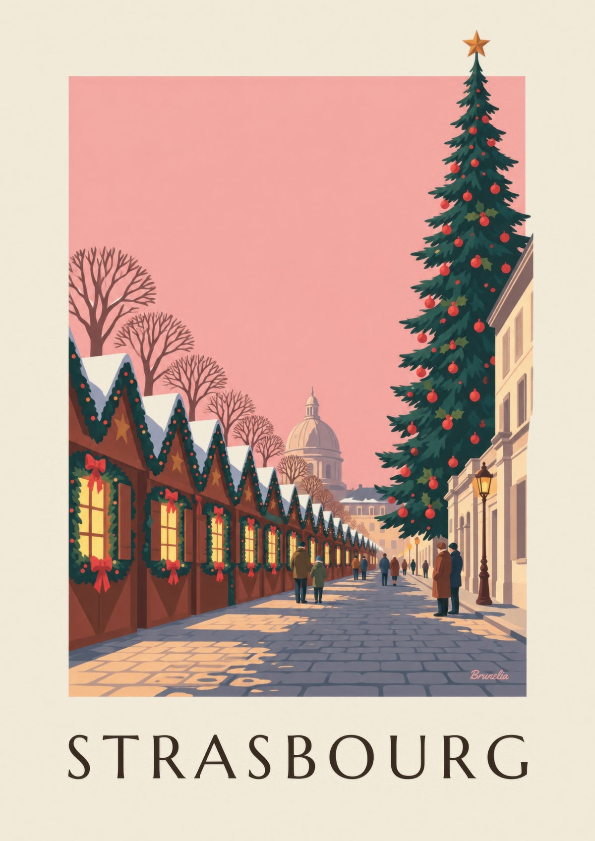Affiche marché de Noël à Strasbourg, place Broglie