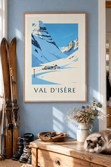 Poster Val d’Isère, Le Manchet sotto la neve : incorniciato alla parete