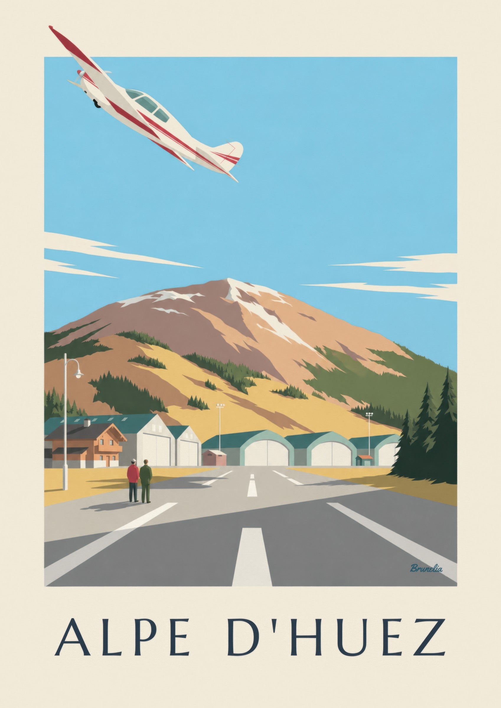 Poster dell’altiporto dell’Alpe d'Huez: dettaglio in primo piano
