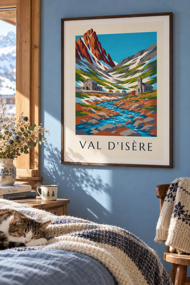 Poster Val d’Isère, passo dell’Iseran e cappella : incorniciato alla parete