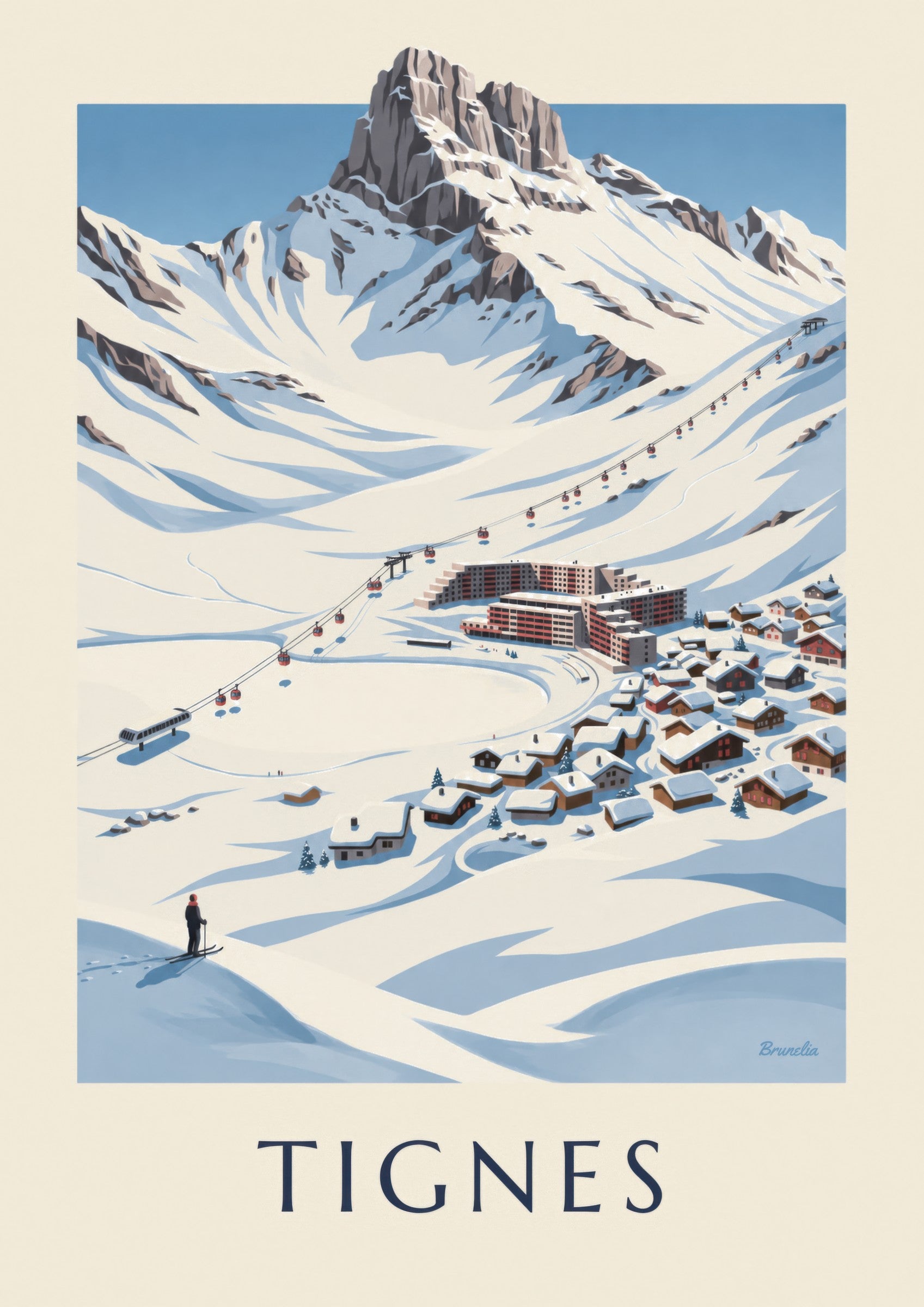 Affiche Tignes-Le Lac sous la neige: Detail in Nahaufnahme