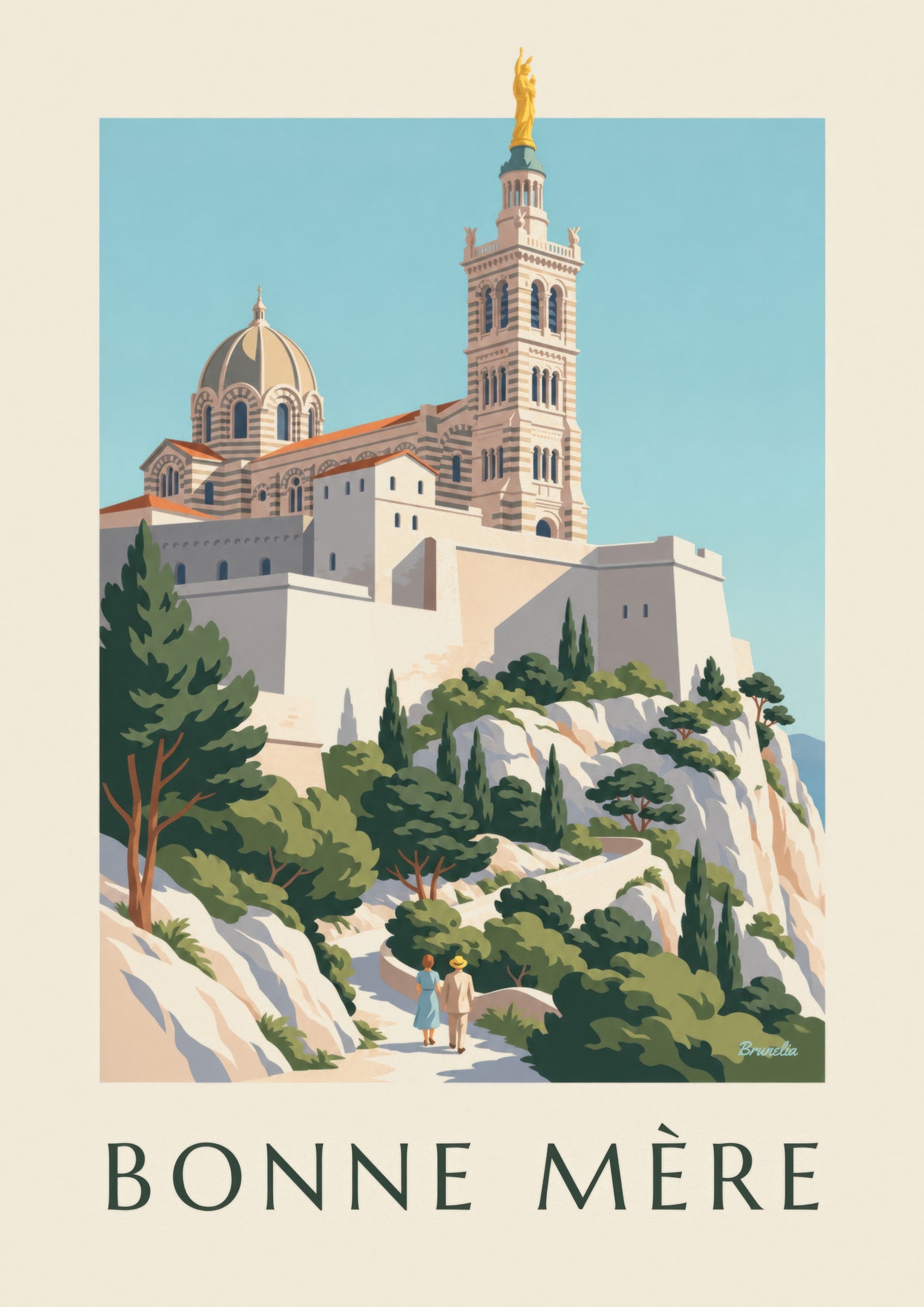 Affiche basilique Notre-Dame-de-la-Garde: dettaglio in primo piano