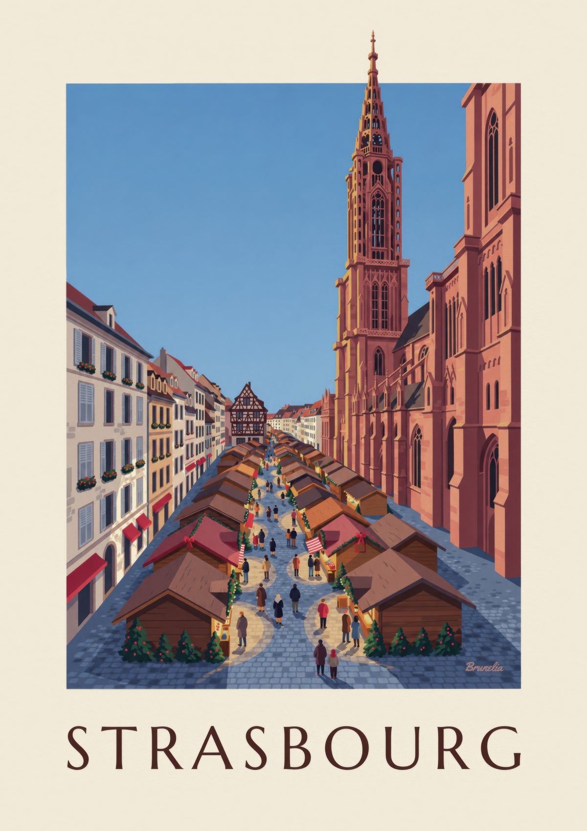 Stampa del mercatino di Natale a Strasburgo