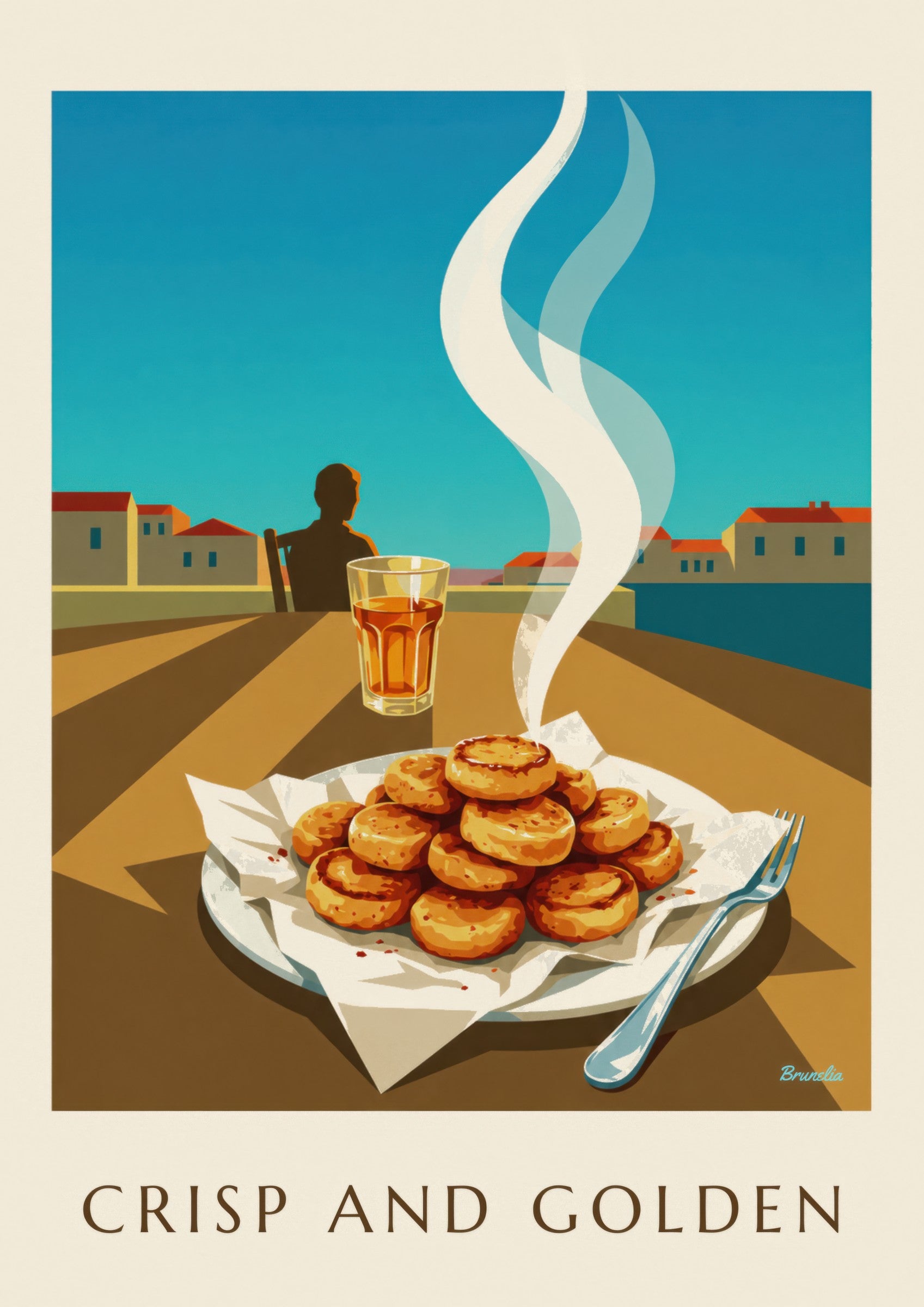 Affiche Panisses dorées de Marseille : détail en gros plan