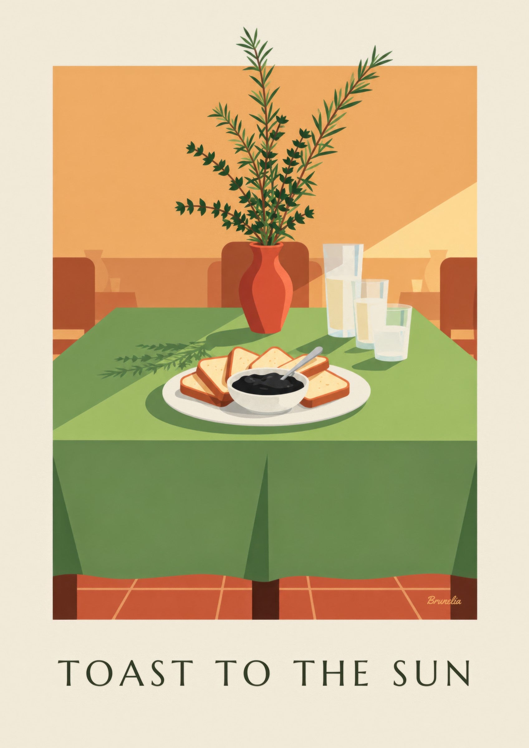 Affiche tapenade noire et toasts pour l'apéritif : détail en gros plan
