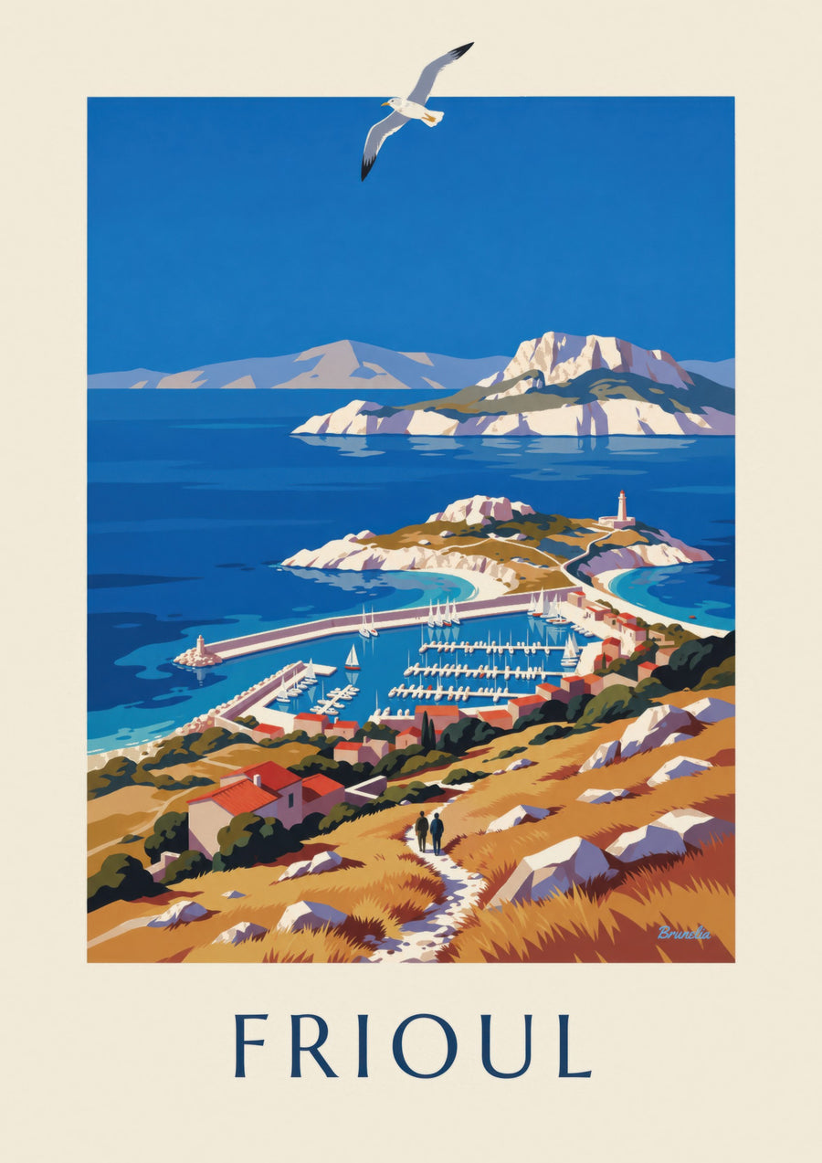 Poster Hafen der Frioul-Inseln in Marseille