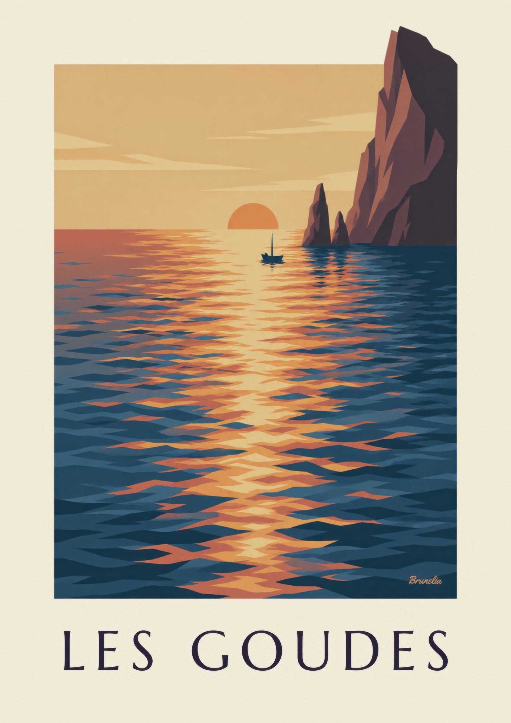 Poster Sonnenuntergang bei Les Goudes: dettaglio in primo piano