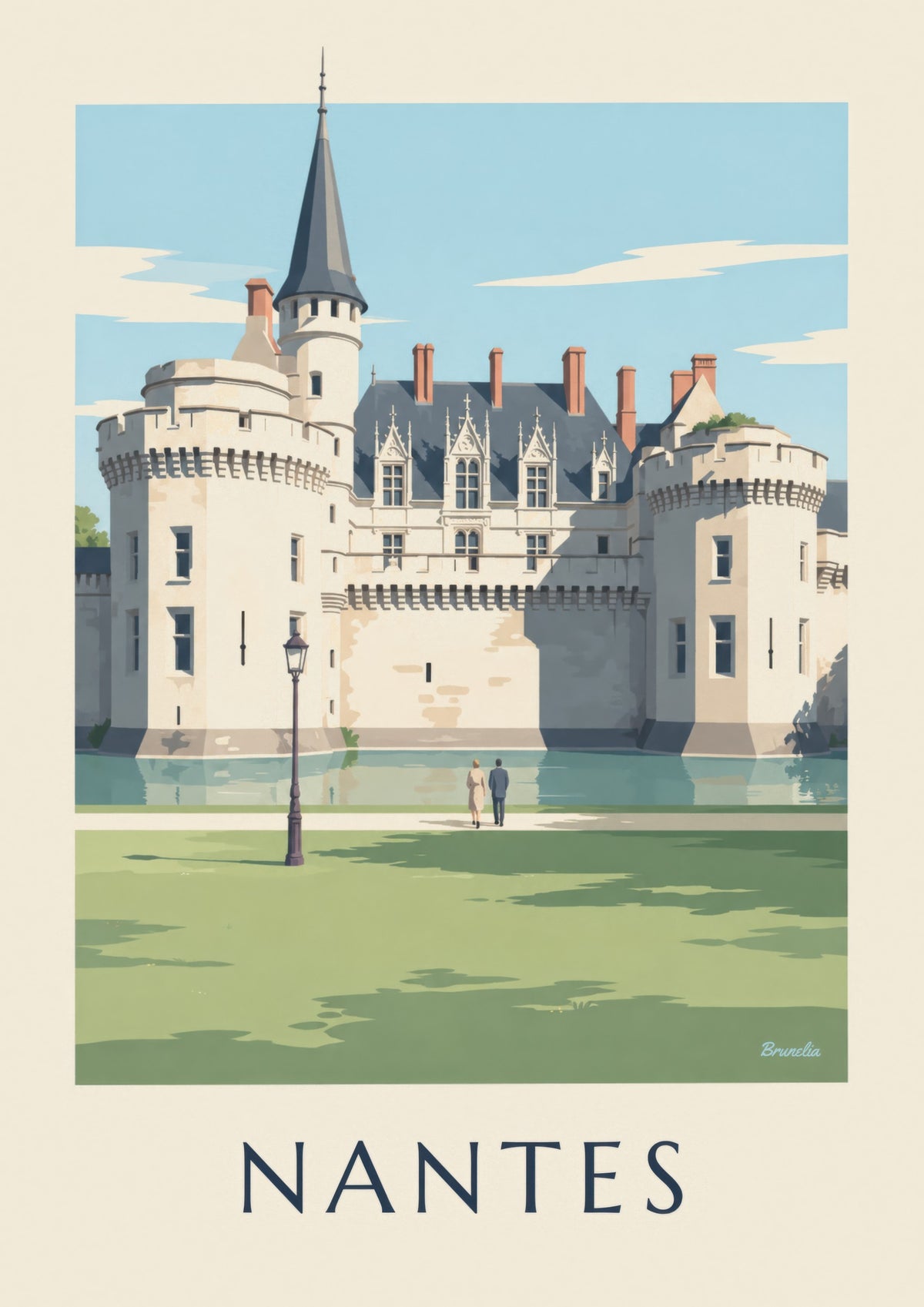 Stampa del castello dei duchi di Bretagna a Nantes