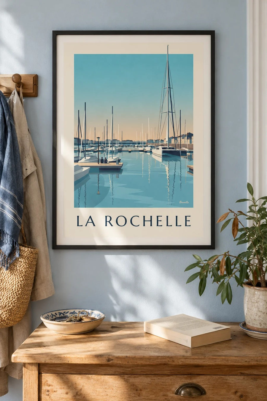 Affiche port de plaisance des Minimes à La Rochelle : encadrée au mur