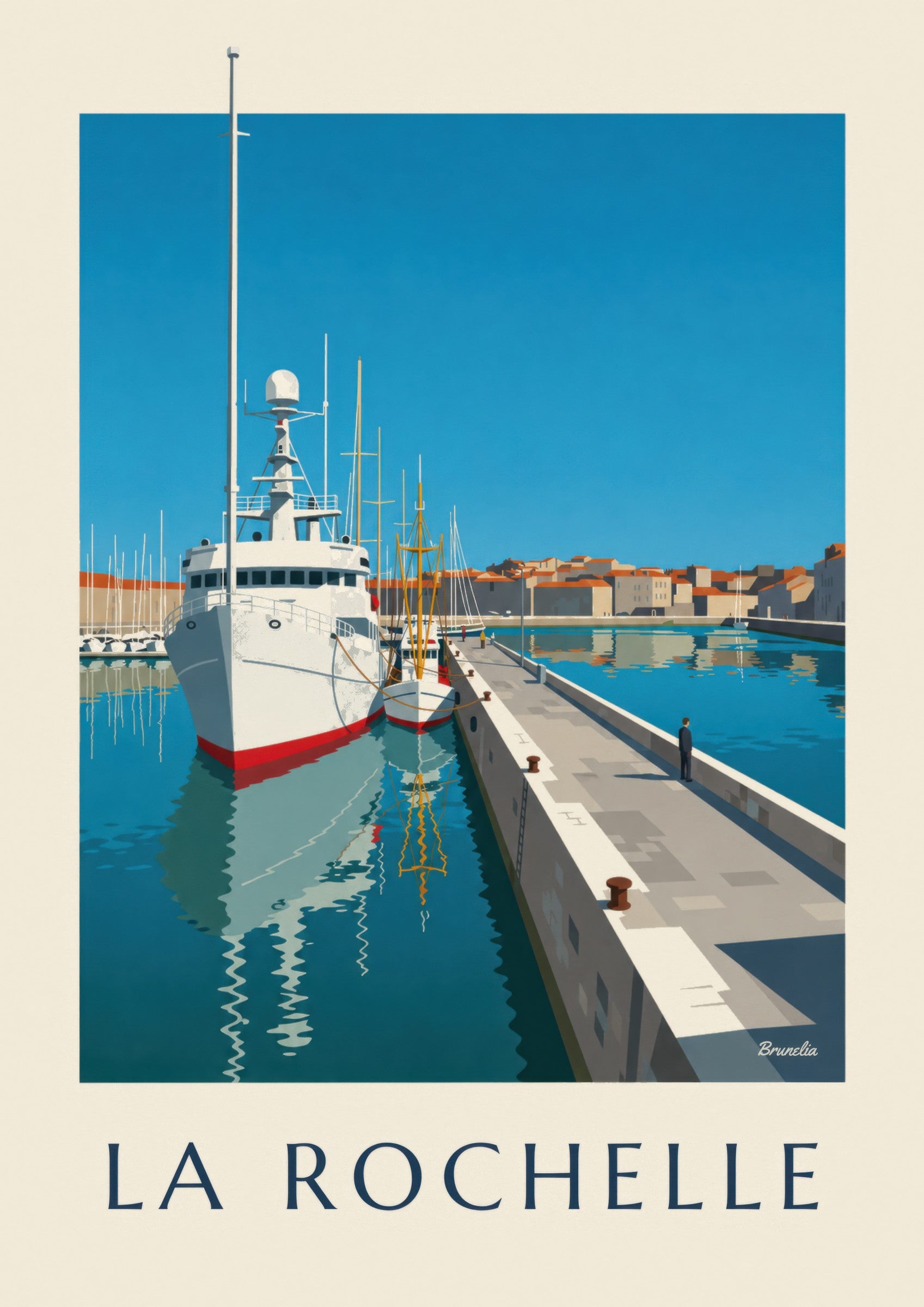 Affiche Bassin des Chalutiers à La Rochelle: dettaglio in primo piano
