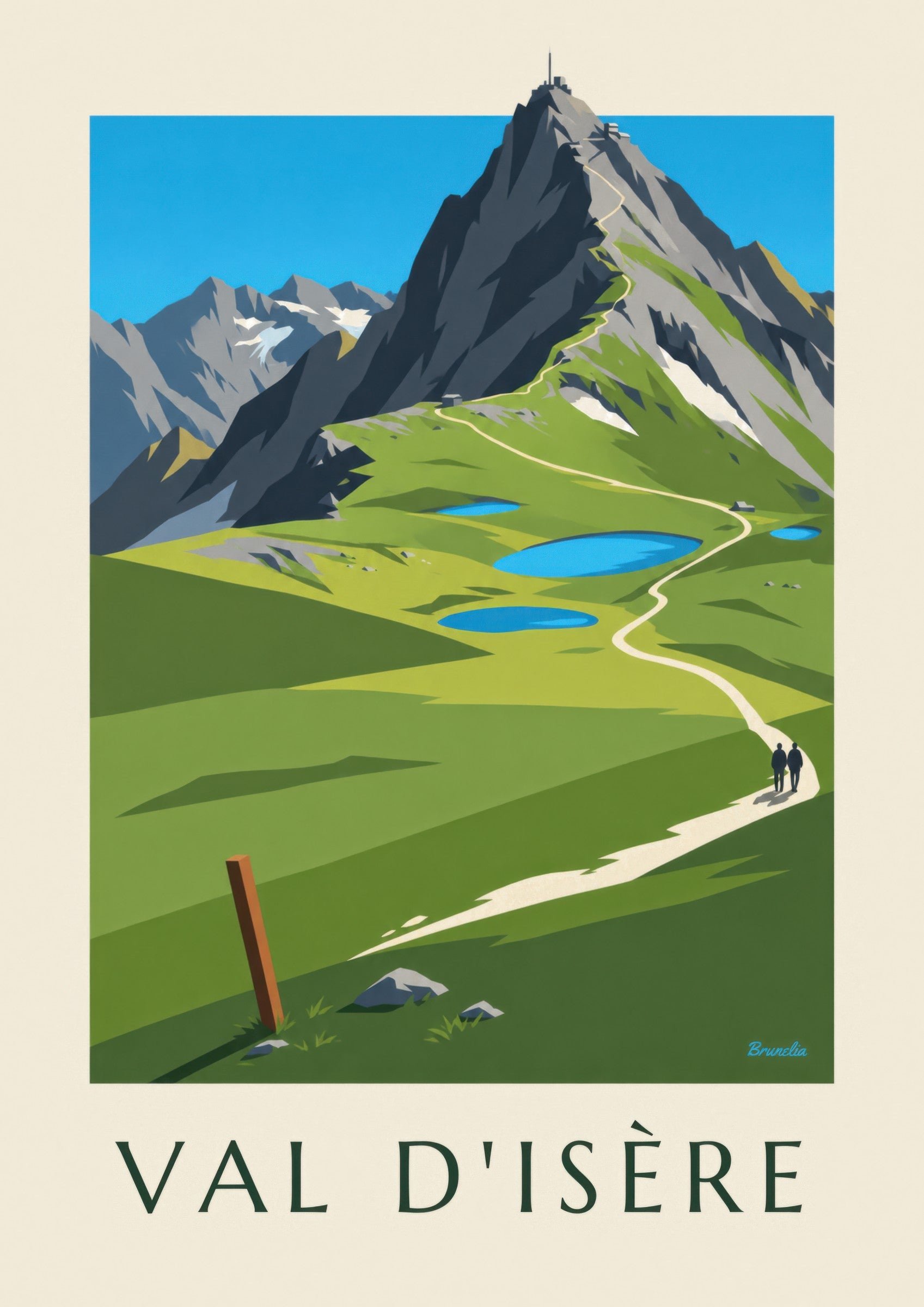 Affiche Val d’Isère, alpages et lacs d’altitude: dettaglio in primo piano
