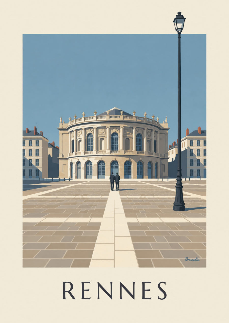 Affiche Rennes, l’opéra en rotonde place de la Mairie