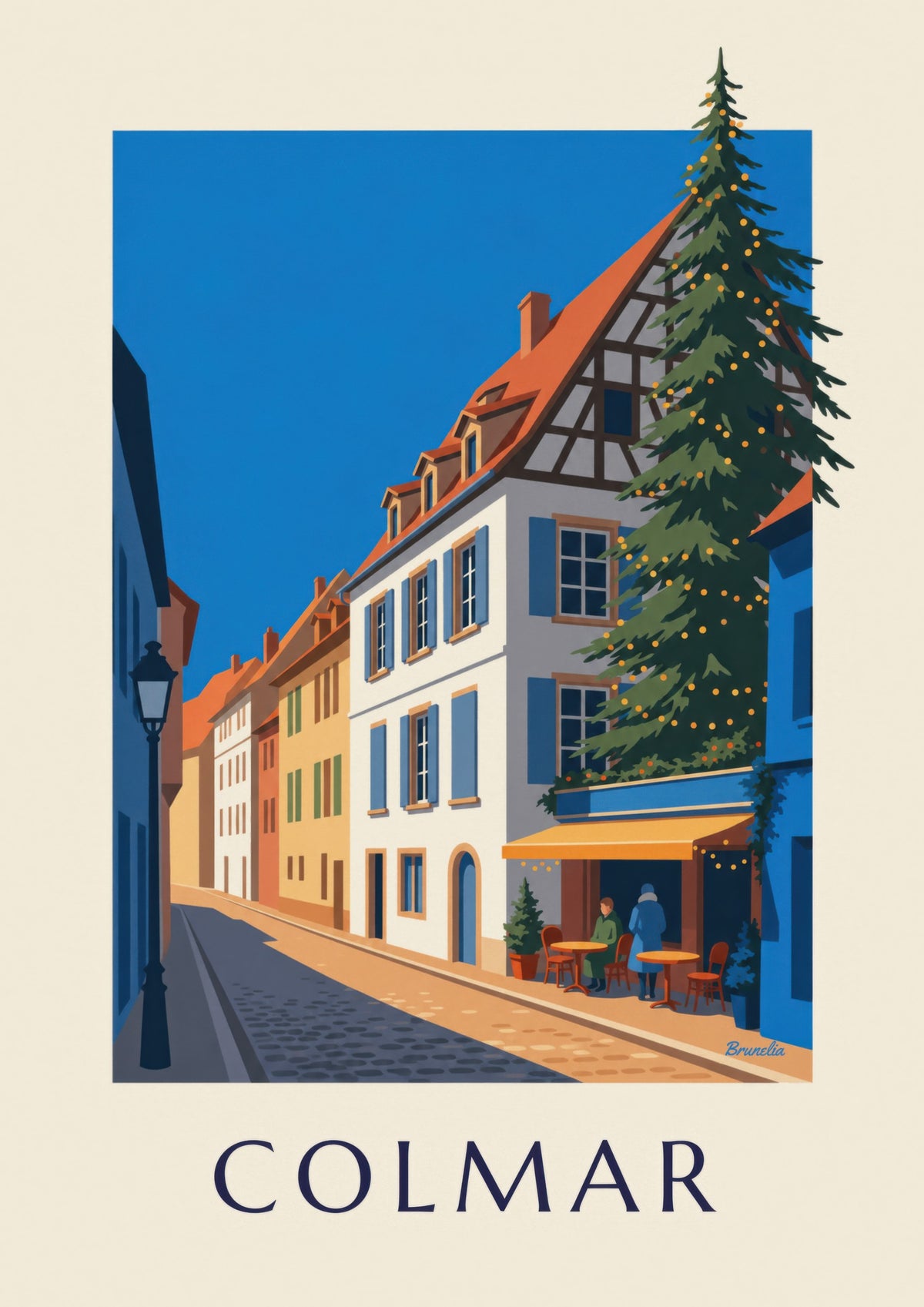 Affiche Colmar illuminée à Noël, quartier de la Poissonnerie