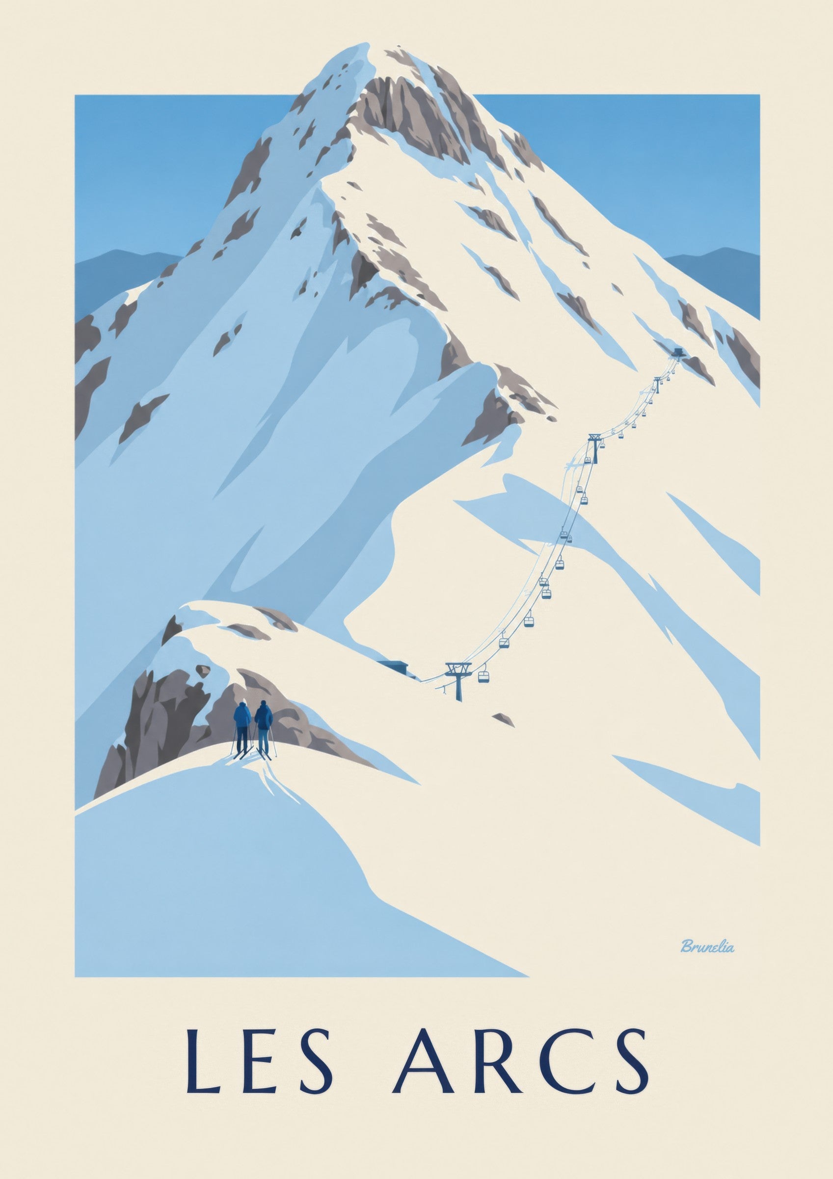 Poster di Les Arcs, montagna innevata | Brunelia: dettaglio in primo piano