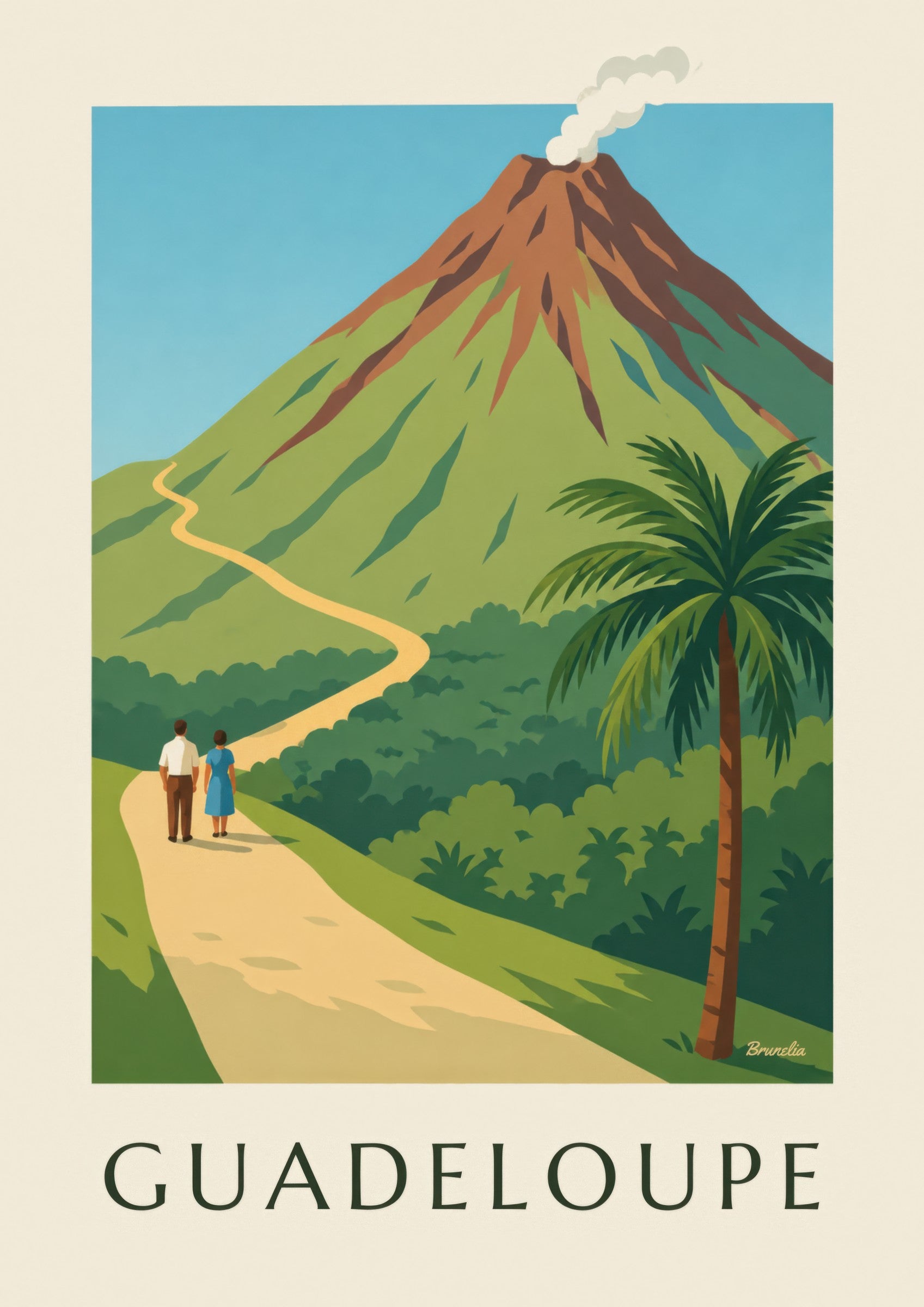 Poster Guadalupa, vulcano della Soufrière: dettaglio in primo piano