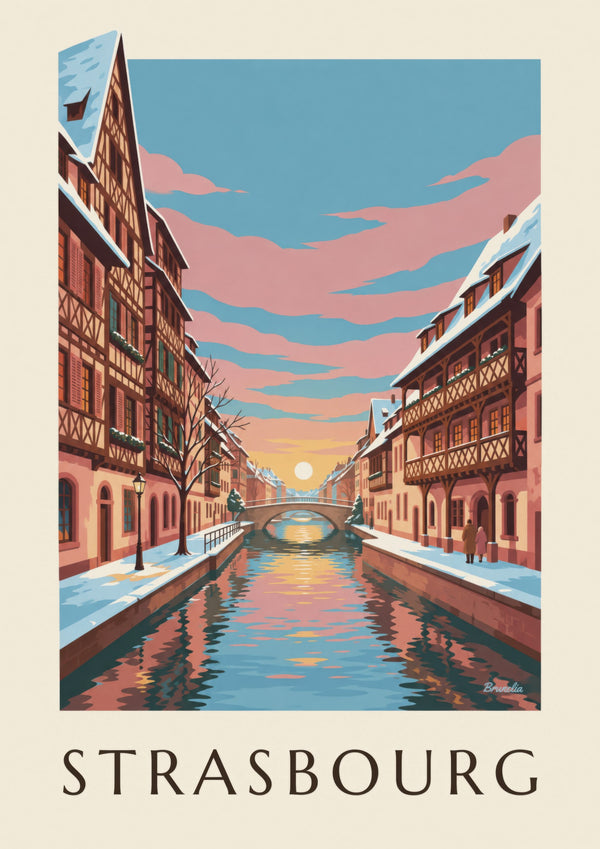 Affiche Petite France à Strasbourg en hiver